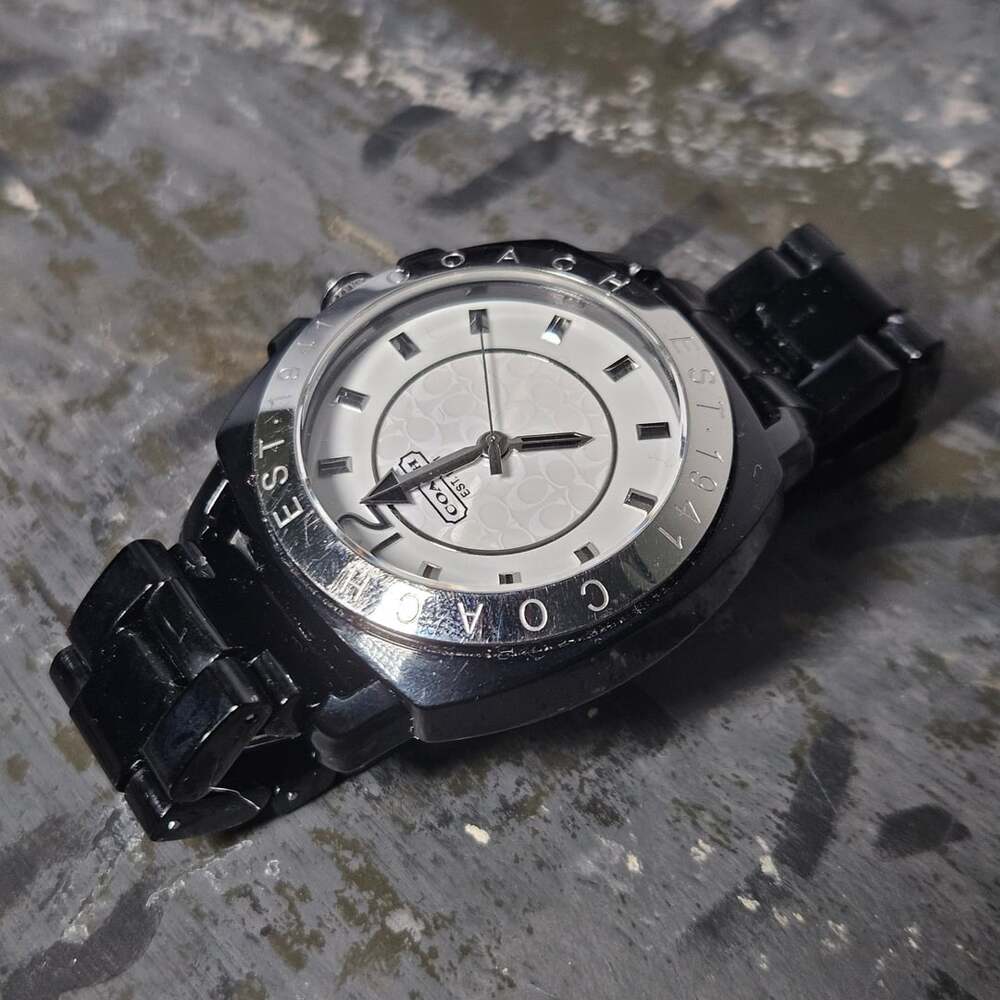 Coach Boyfriend Analog Watch Black And White CA.09.7.29.0502